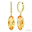 Evoque Gemstone Oval Shape & Diamond Earrings