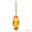 Evoque Gemstone Oval Shape & Diamond Earrings