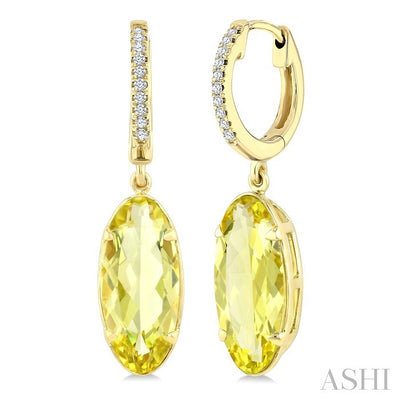 Evoque Gemstone Oval Shape & Diamond Earrings