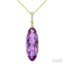 Evoque Gemstone Oval Shape & Diamond Pendant