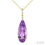 Evoque Gemstone Pear Shape & Diamond Pendant
