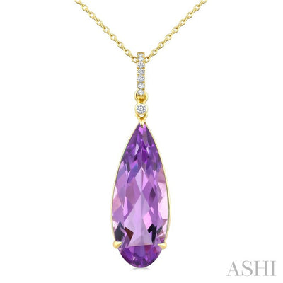Evoque Gemstone Pear Shape & Diamond Pendant