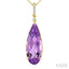 Evoque Gemstone Pear Shape & Diamond Pendant