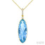 Evoque Gemstone Oval Shape & Diamond Pendant