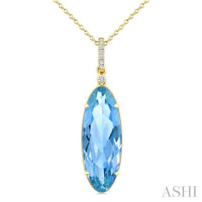 Evoque Gemstone Oval Shape & Diamond Pendant