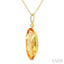 Evoque Gemstone Oval Shape & Diamond Pendant