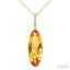 Evoque Gemstone Oval Shape & Diamond Pendant