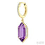 Evoque Gemstone Hexagon Shape & Diamond Earrings