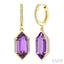 Evoque Gemstone Hexagon Shape & Diamond Earrings