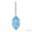 Evoque Gemstone Hexagon Shape & Diamond Earrings