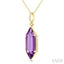 Evoque Gemstone Hexagon Shape & Diamond Pendant