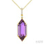 Evoque Gemstone Hexagon Shape & Diamond Pendant