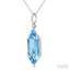 Evoque Gemstone Hexagon Shape & Diamond Pendant