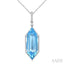 Hexagon Shape Gemstone & Diamond Pendant