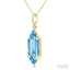 Evoque Gemstone Hexagon Shape & Diamond Pendant