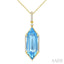Evoque Gemstone Hexagon Shape & Diamond Pendant