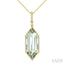 Evoque Gemstone Hexagon Shape & Diamond Pendant