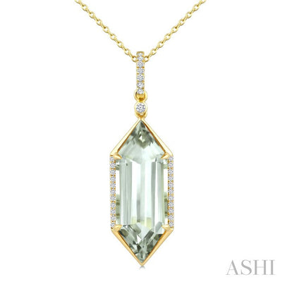 Evoque Gemstone Hexagon Shape & Diamond Pendant
