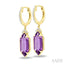 Evoque Gemstone Hexagon Shape & Diamond Earrings