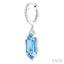 Evoque Gemstone Hexagon Shape & Diamond Earrings