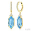Evoque Gemstone Hexagon Shape & Diamond Earrings