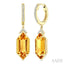 Evoque Gemstone Hexagon Shape & Diamond Earrings