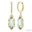 Evoque Gemstone Hexagon Shape & Diamond Earrings
