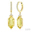 Evoque Gemstone Hexagon Shape & Diamond Earrings