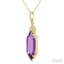Evoque Gemstone Hexagon Shape & Diamond Pendant