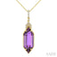 Evoque Gemstone Hexagon Shape & Diamond Pendant