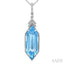 Hexagon Shape Gemstone & Diamond Pendant