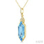 Evoque Gemstone Hexagon Shape & Diamond Pendant