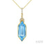 Evoque Gemstone Hexagon Shape & Diamond Pendant
