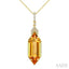 Evoque Gemstone Hexagon Shape & Diamond Pendant