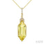 Evoque Gemstone Hexagon Shape & Diamond Pendant
