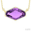 Evoque Gemstone Hexagon Shape & Halo Diamond Pendant