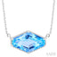 Evoque Gemstone Hexagon Shape & Halo Diamond Pendant