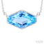 Evoque Gemstone Hexagon Shape & Halo Diamond Pendant