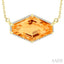 Evoque Gemstone Hexagon Shape & Halo Diamond Pendant