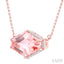Hexagon Shape Gemstone & Halo Diamond Pendant