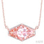 Evoque Gemstone Hexagon Shape & Halo Diamond Pendant