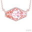 Hexagon Shape Gemstone & Halo Diamond Pendant
