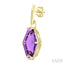 Evoque Gemstone Hexagon Shape & Halo Diamond Earrings