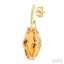 Hexagon Shape Gemstone & Halo Diamond Earrings