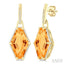 Hexagon Shape Gemstone & Halo Diamond Earrings