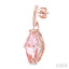 Hexagon Shape Gemstone & Halo Diamond Earrings
