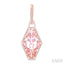 Hexagon Shape Gemstone & Halo Diamond Earrings