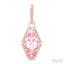 Evoque Gemstone Hexagon Shape & Halo Diamond Earrings