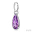 Evoque Gemstone Pear Shape & Halo Diamond Earrings
