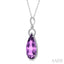 Pear Shape Gemstone & Halo Diamond Pendant